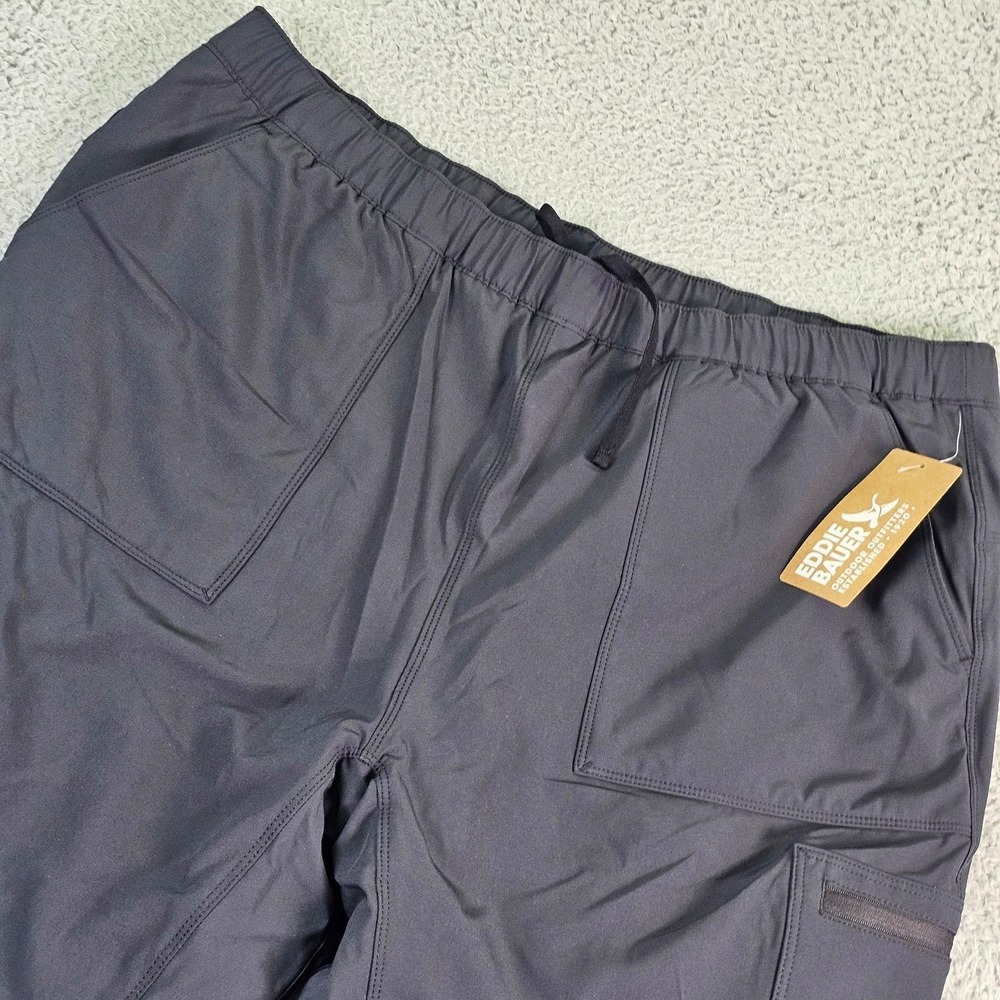 Eddie Bauer Pants Womens 16 Black Flexion Lined Jogger Fleece Hiking NEW Outdoor